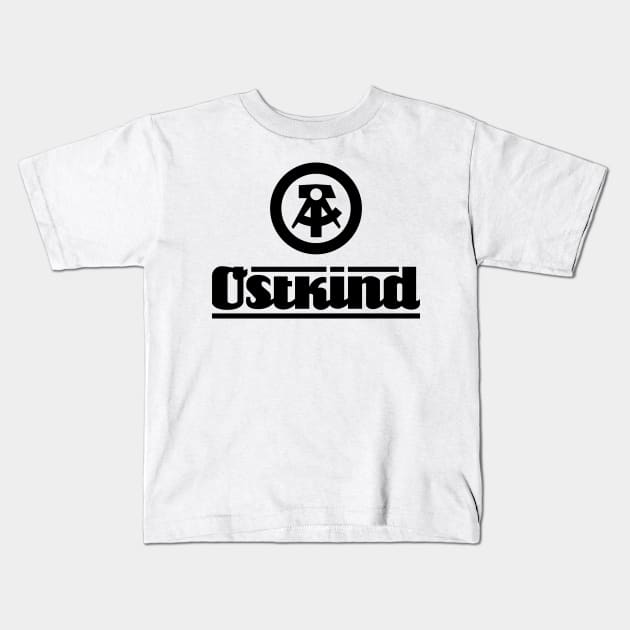 Ostkind with DDR logo (black) Kids T-Shirt by GetThatCar